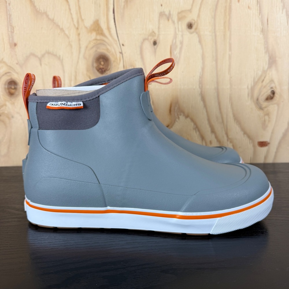 Grundens Deck Boss Ankle Boots Mens 9 Gray New Waterproof Fishing Rain Boots